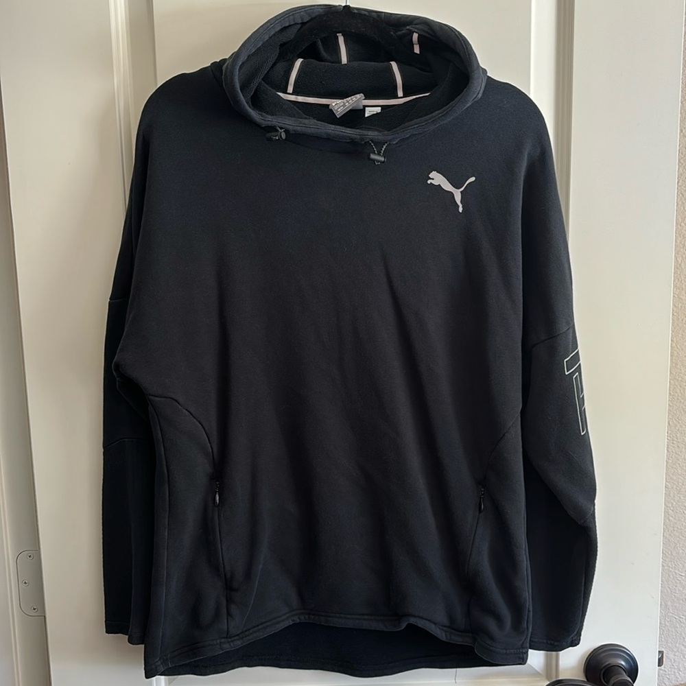 Black Puma Cowl Hooded Sweatshirt - Medium